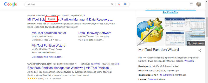 chrome view cached version of page