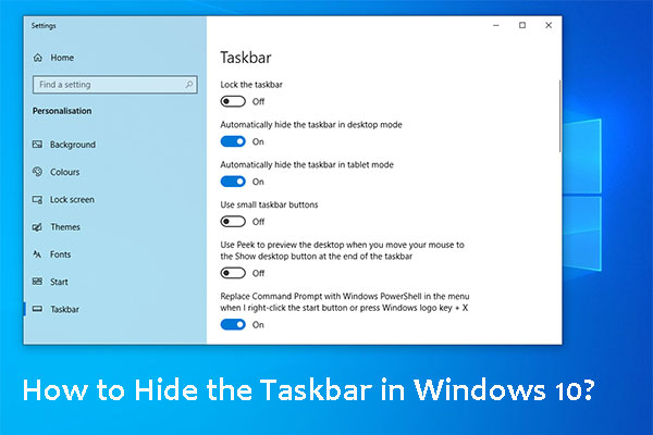 how to hide taskbar windows 10 thumbnail