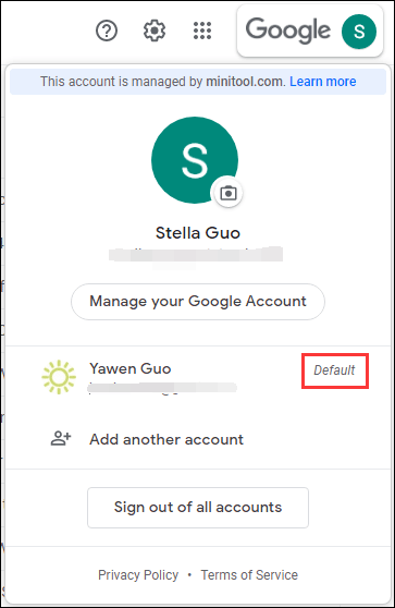 how to make a gmail account default on iphone