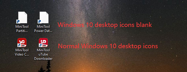 Windows 10 desktop icons blank