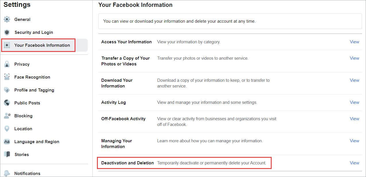 how to disable Facebook