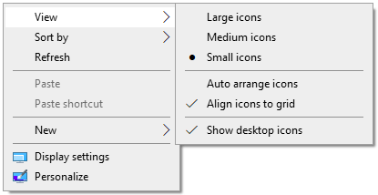 how to make my desktop icons smaller