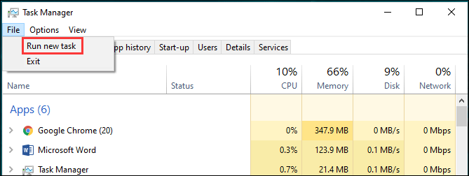 run new task