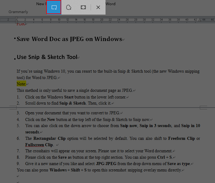 How To Save A Word Document As A JPEG: User Guide - MiniTool