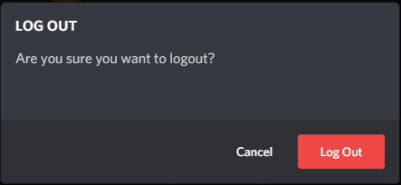Confirm to Log Out of Discord
