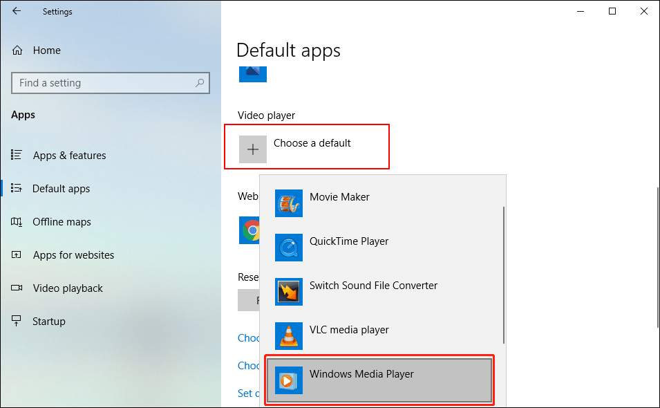 make Windows Media Player default