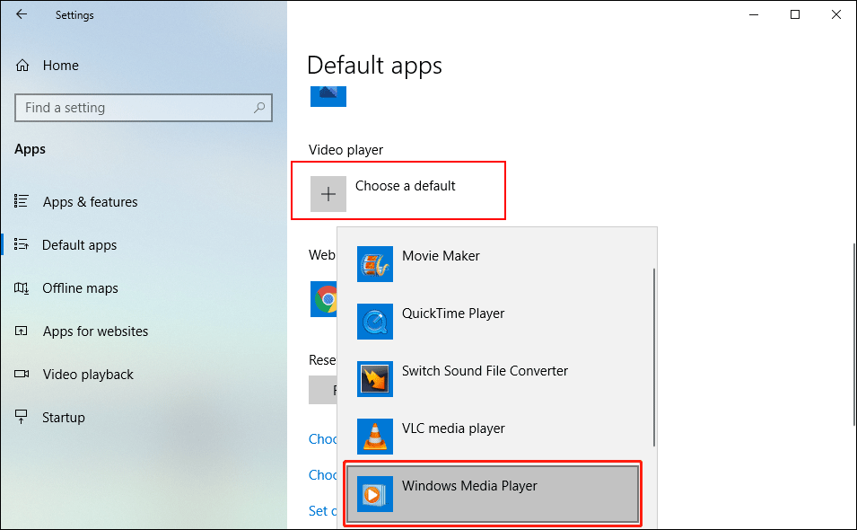 how to make windows media player default in windows 7