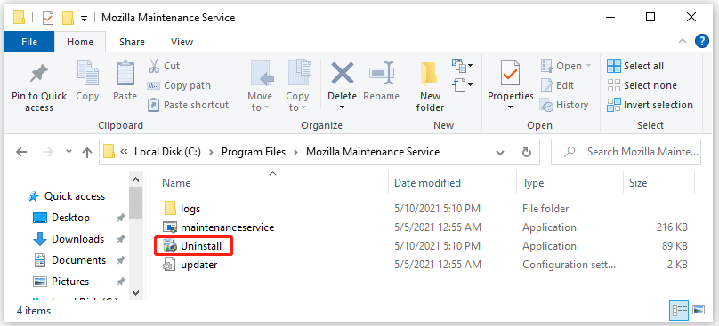 uninstall Firefox command line