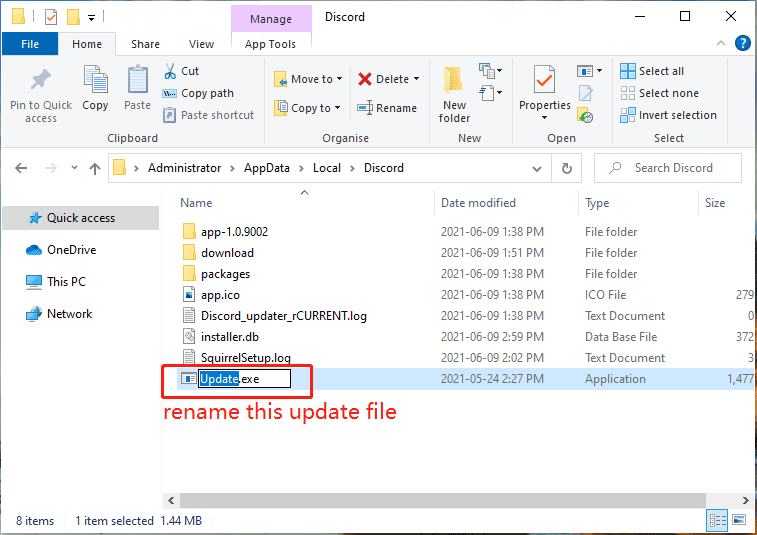 rename the Discord update file