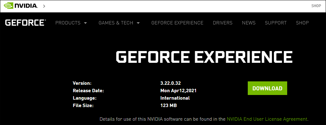 download GEFORCE EXPERIENCE