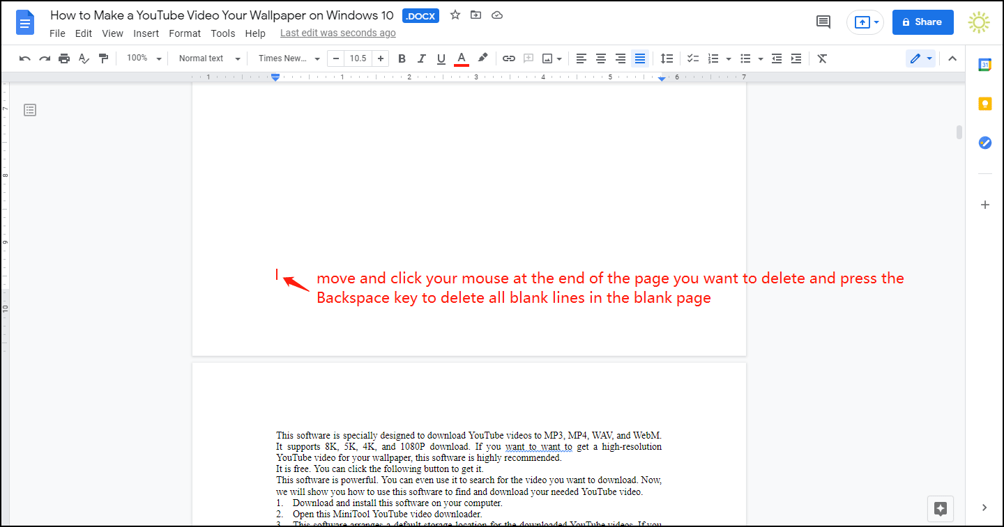 How to Delete a Page/a Blank Page in Google Docs? [MiniTool Tips]