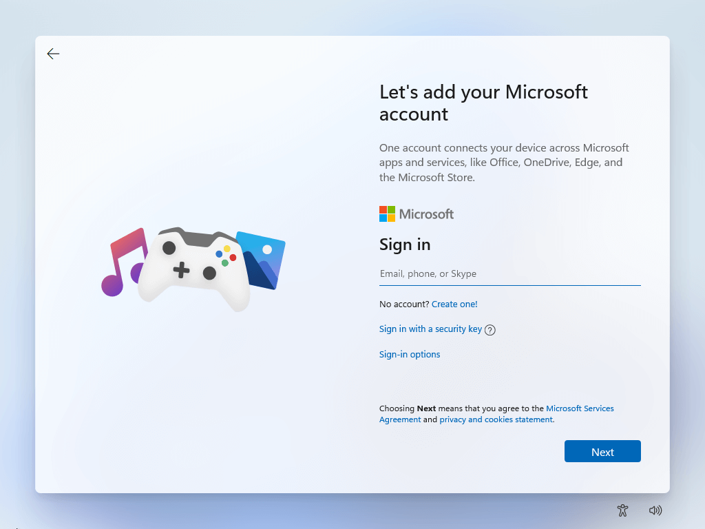 add Microsoft account to Windows 11