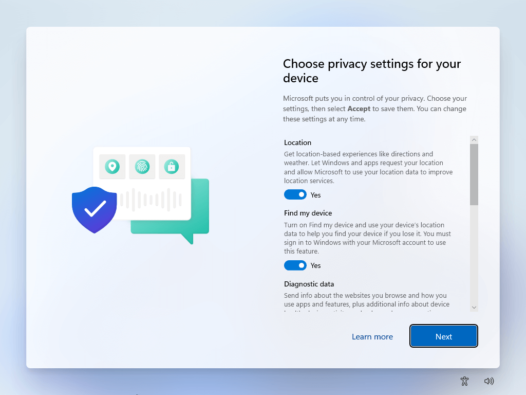 choose Windows 11 privacy settings
