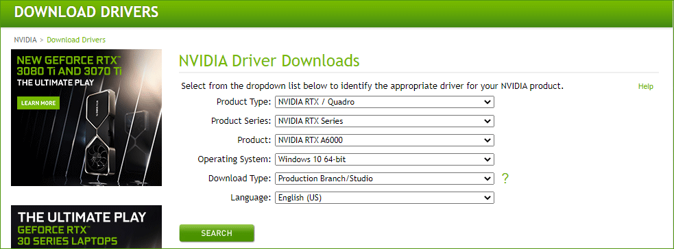 download NVIDIA driver