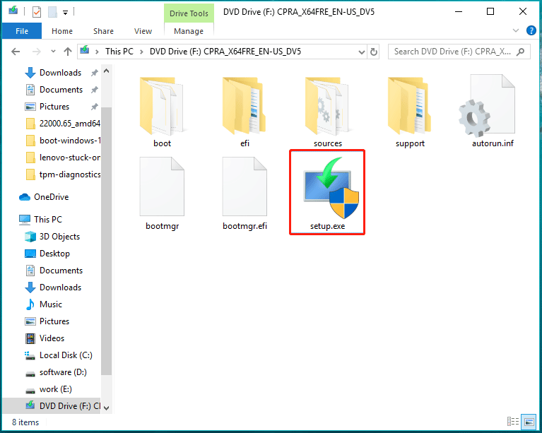 mount Windows 11 ISO file