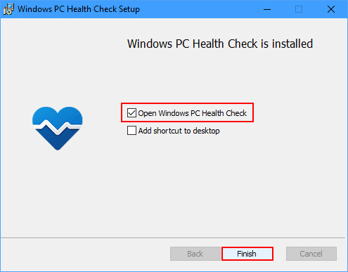 Open Windows PC Health Check