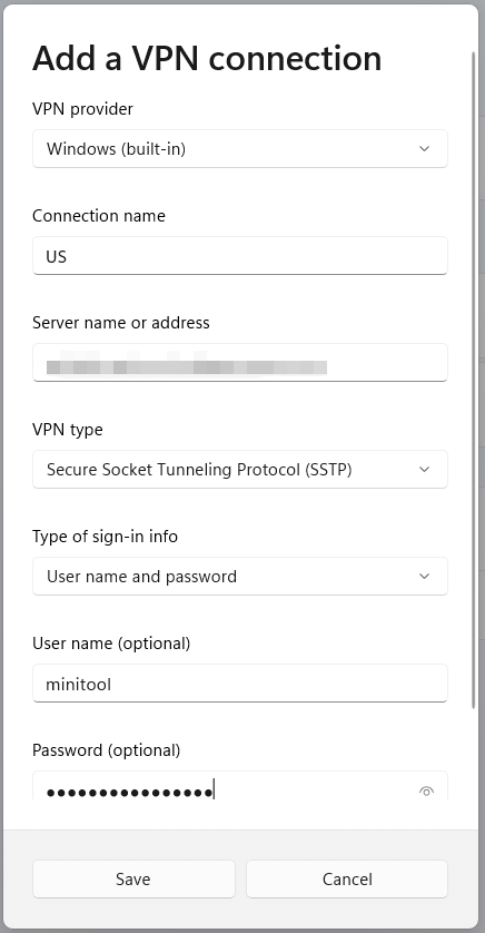 how to create a vpn profile windows 11