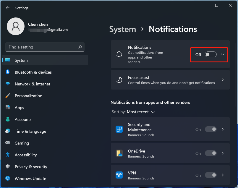 how to disable windows 11 update notification