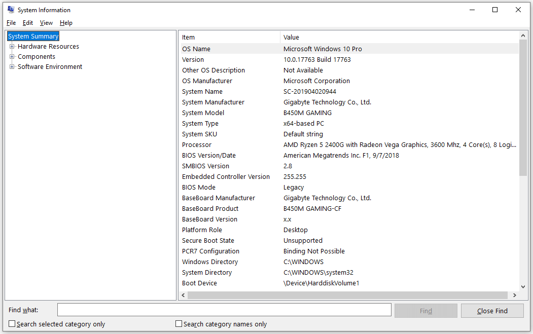 check computer specs Windows 11/10