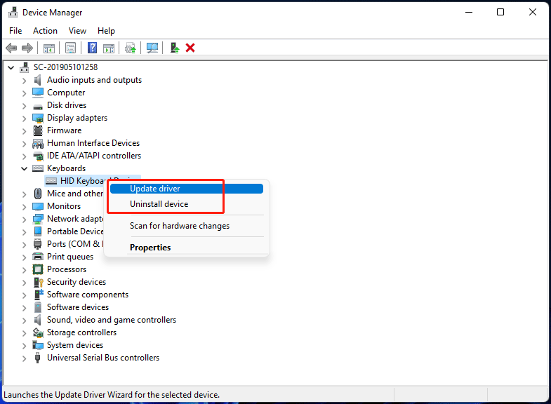 windows 11 startup settings keyboard not working