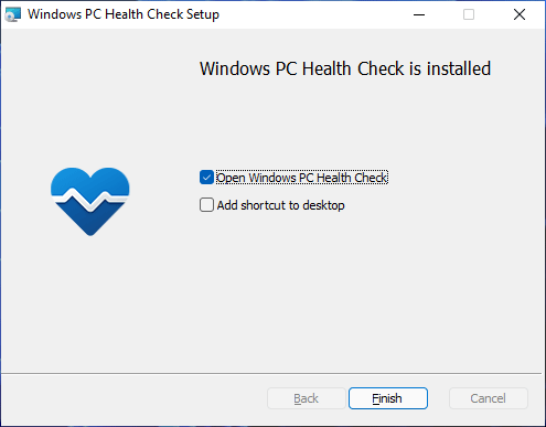Windows PC Health Check is installed