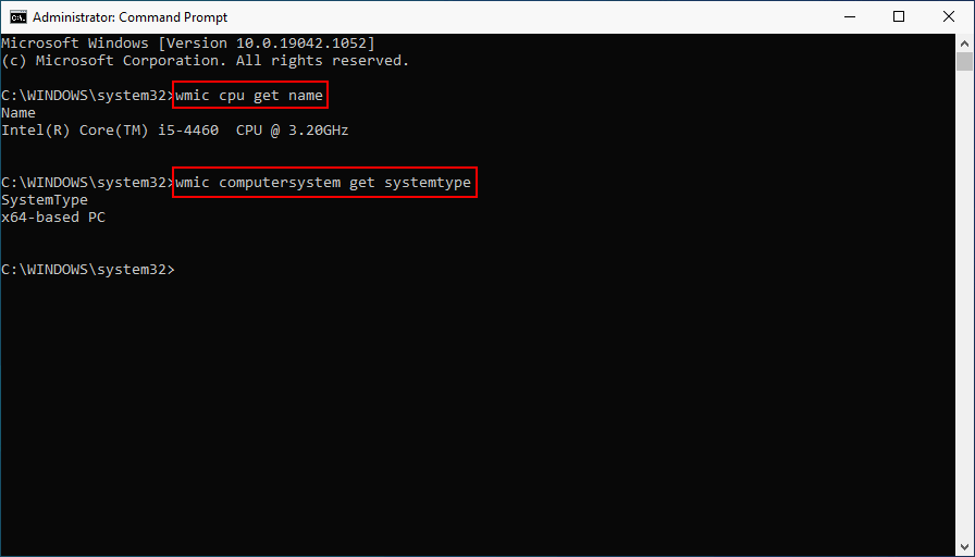 Check with Command Prompt
