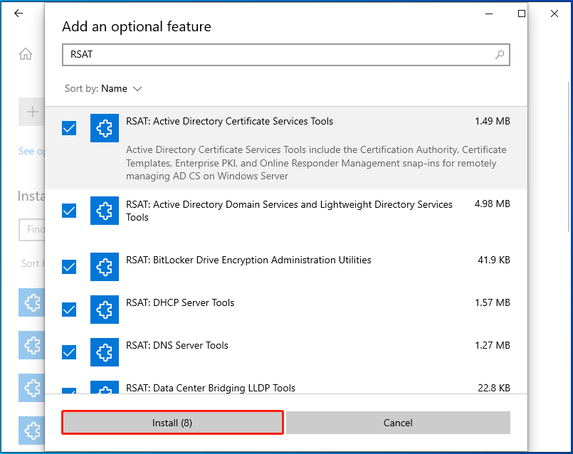 install RSAT on Windows 10