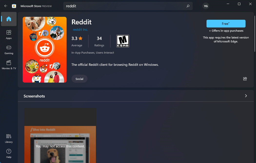 download and install Reddit on Windows 11