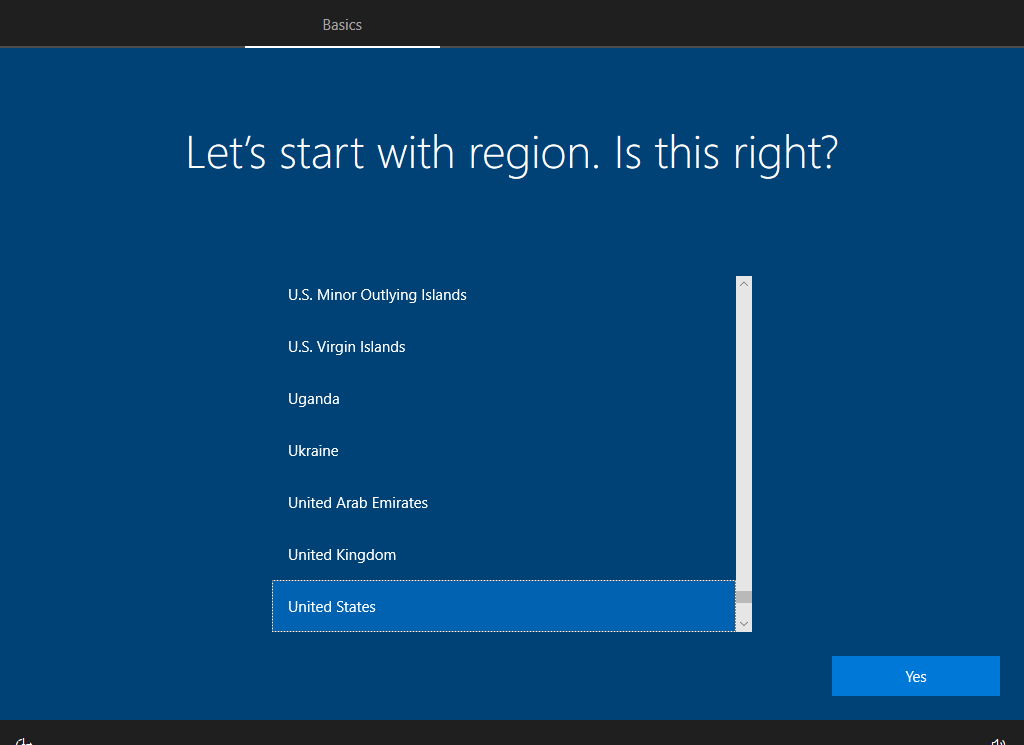 select your region