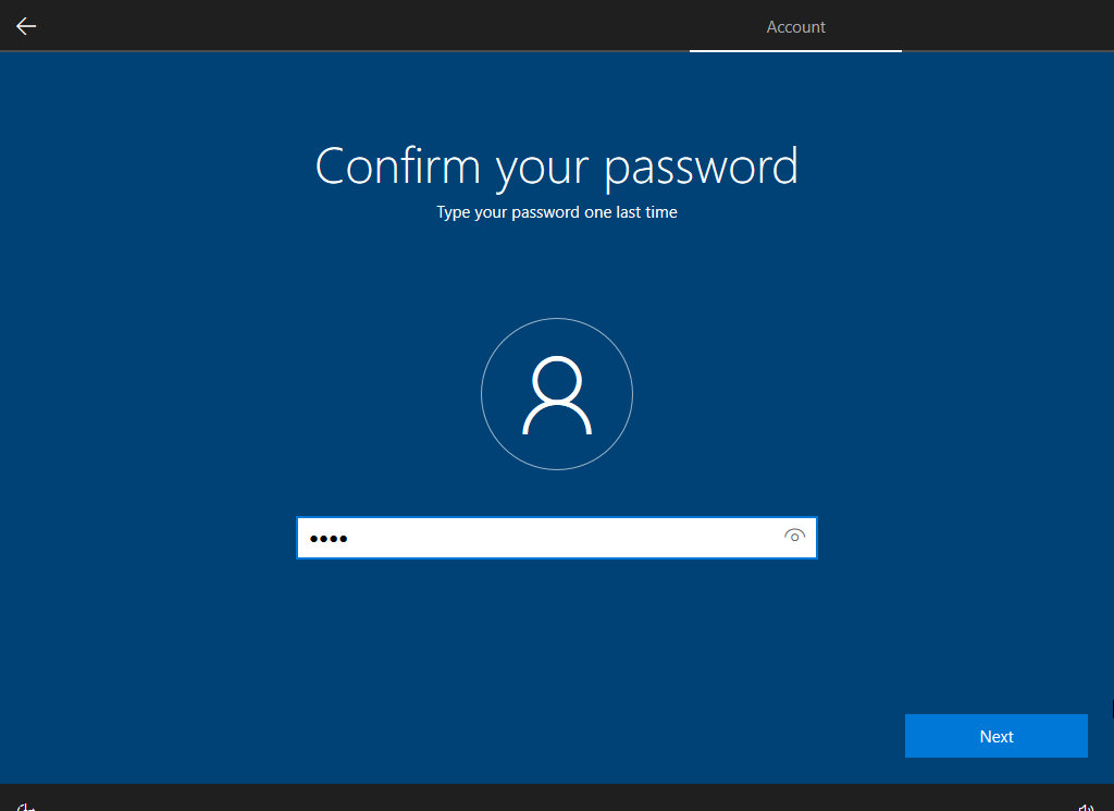type the password again