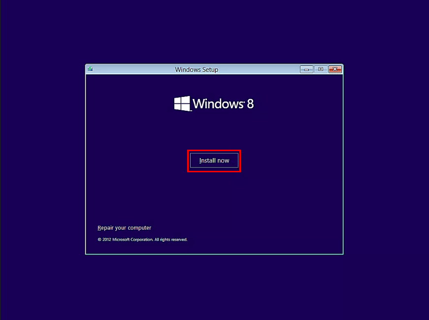 click Install now