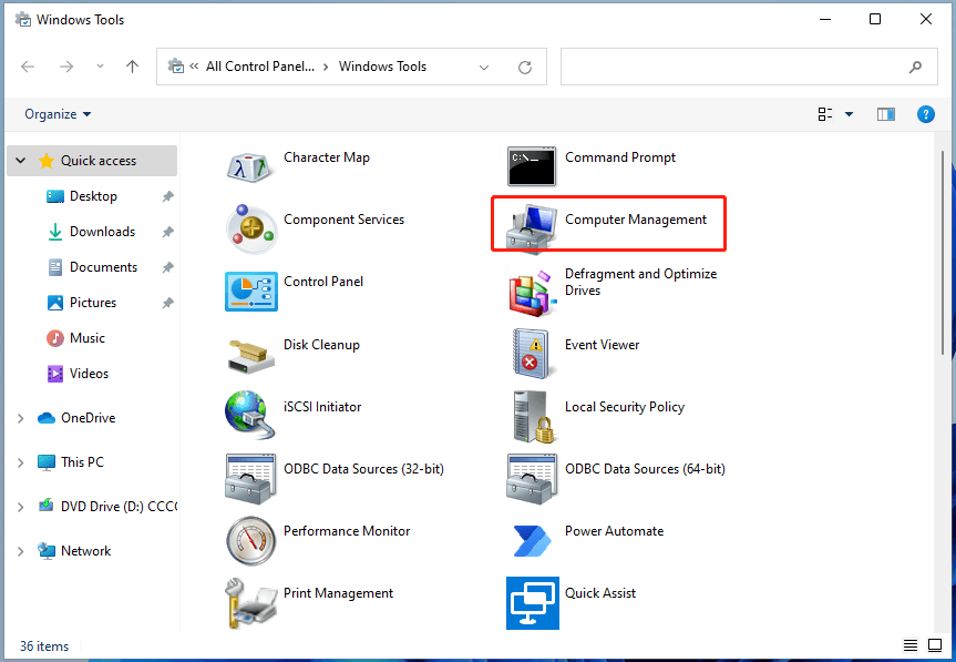 manage in windows 11