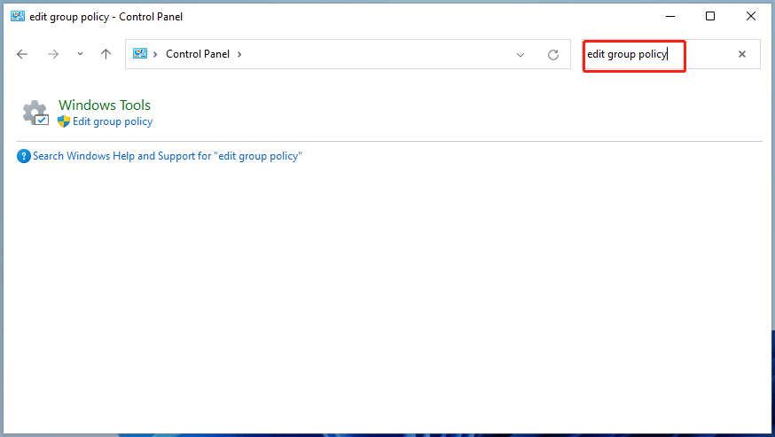 Open Windows 11 Group Policy Editor Using Control Panel