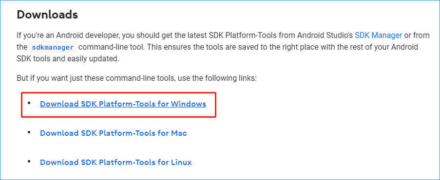download Android SDK Platform-Tools