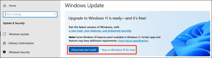 Windows 10 21H2 update is optional