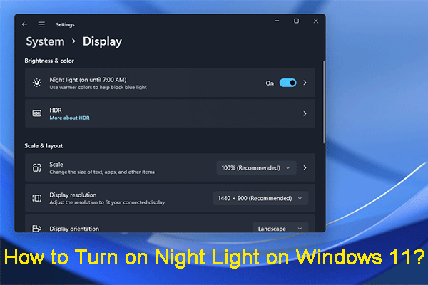 how to enable night light on Windows 11