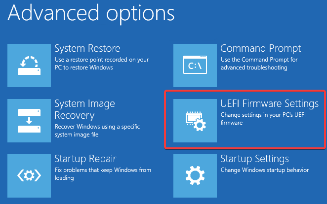 UEFI Fireware Ayarları