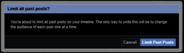 confirm the limitation of past posts on Facebook