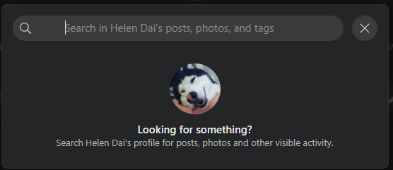 search in your Facebook posts, photos, and tags