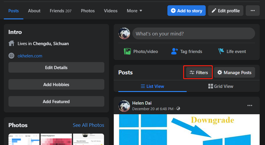 how to find hidden posts on facebook business page
