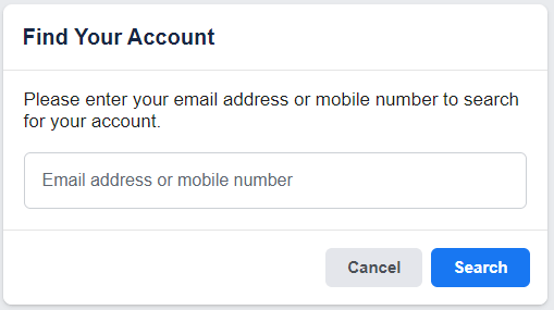 find your Facebook account