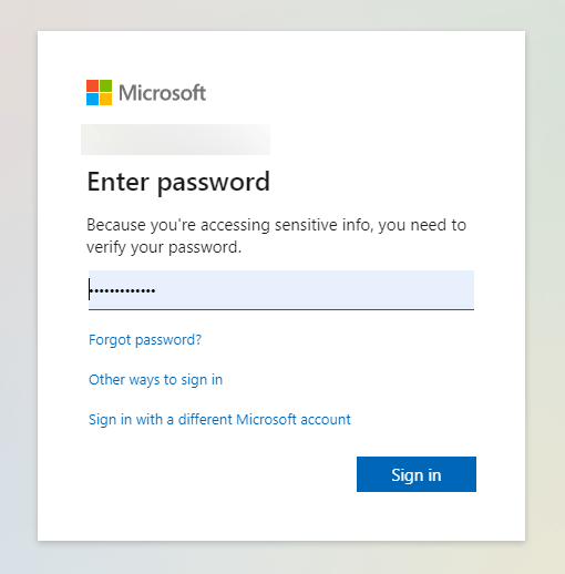sign in to your Microsoft account