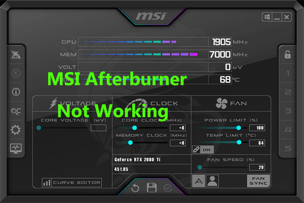msi afterburner toggle on screen display not working