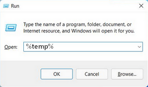 Open Temp folder