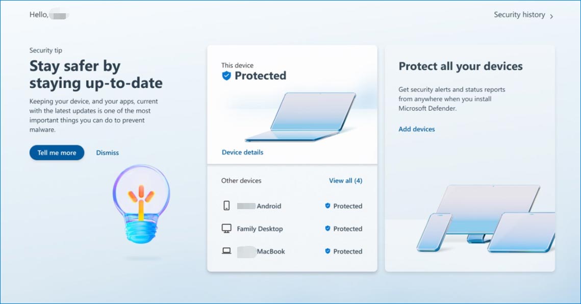 Microsoft Defender Preview interface