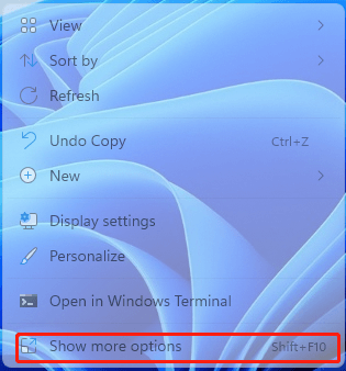 show more options in Windows 11 context menu