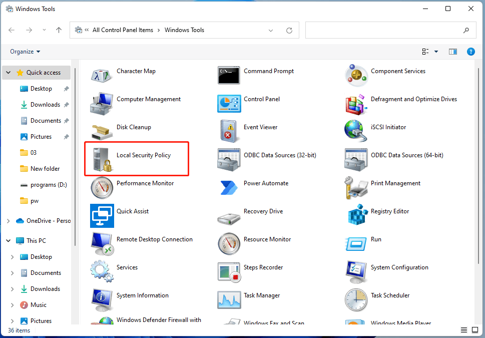 how to get local security policy in windows 11