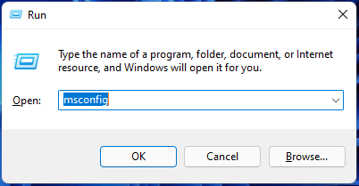 run MSConfig