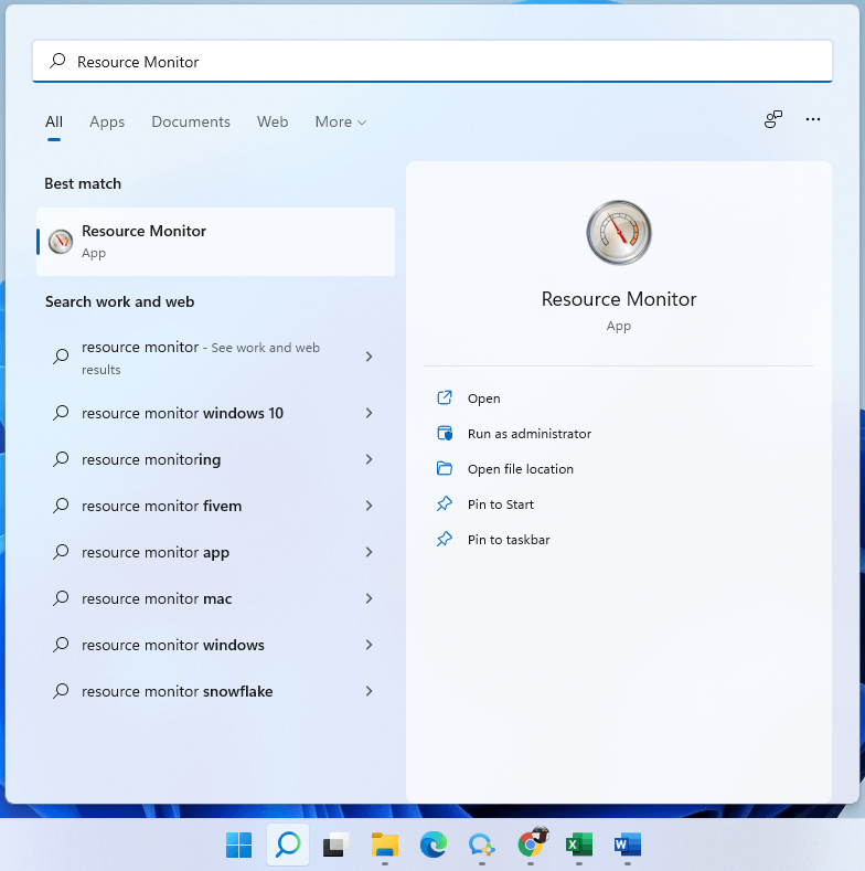 search for Resource Monitor