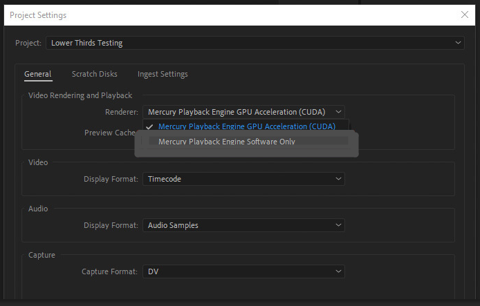 Click mercury playback engine software only